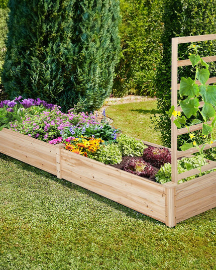 Giantex Raised Garden Bed with Trellis, 93" L x 25" W x 40" H