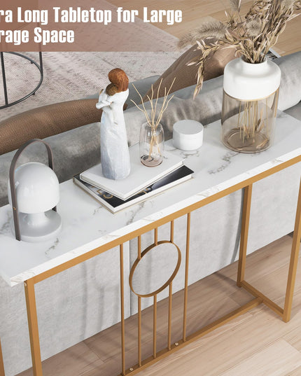 Giantex 47" Entryway Console Table - Faux Marble Console Table
