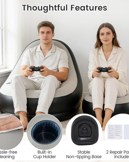 Giantex Inflatable Chair with Ottoman for Adults