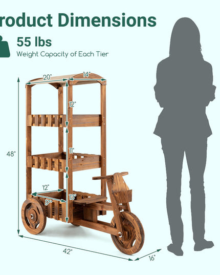 GIANTEX 3-Tier Tricycle Plant Stand with Canopy