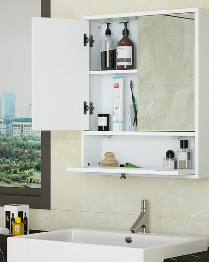 Giantex Bathroom Cabinet Wall Mounted Mirrored Storage Organizer