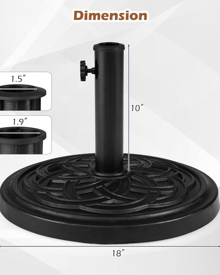 GIANTEX 24 lbs Patio Umbrella Base 18" Heavy Duty Outdoor Stand