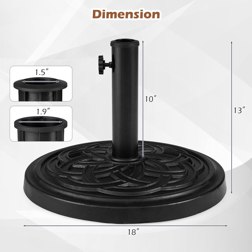GIANTEX 24 lbs Patio Umbrella Base 18" Heavy Duty Outdoor Stand