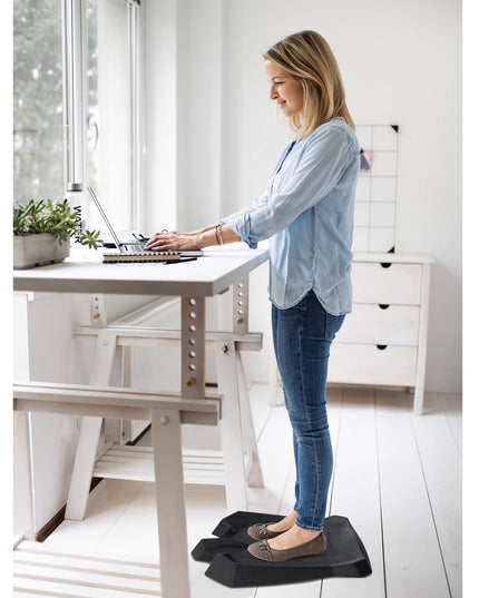 Giantex Anti Fatigue Mat, Not-Flat Standing Mat w/ Foot Massage Points Diverse Terrain & Beveled Edges