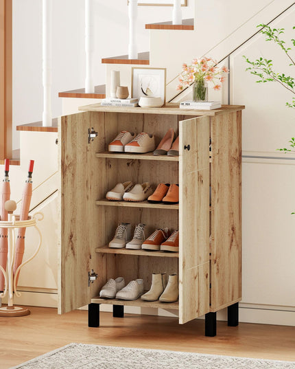 Meuble à chaussures étroit Giantex à 4 niveaux avec étagères amovibles