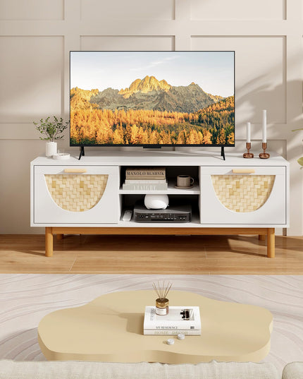 Giantex TV Stand for TV up to 55”, Television Stand with Open Shelves