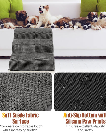 Giantex Dog Ramp Stairs for Bed 3 Tiers Foam Pet Steps for Small Dogs