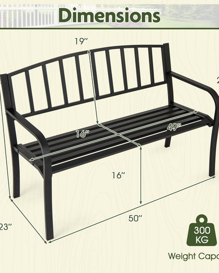 Giantex 660lbs Patio Garden Bench with Backrest