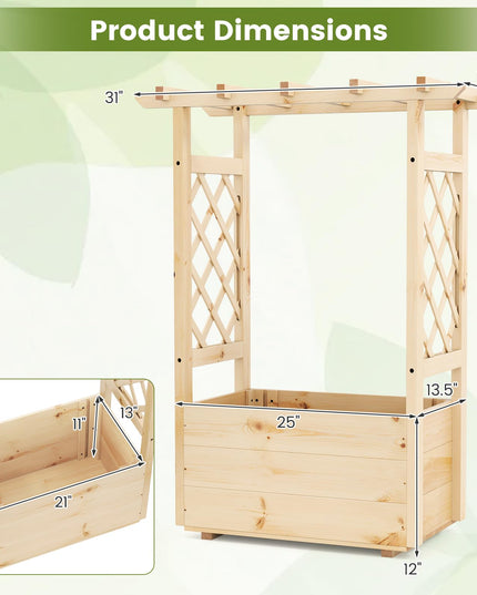 Giantex Raised Garden Bed with Sided Trellis & Hanging Roof ( 31”x16”x41” )