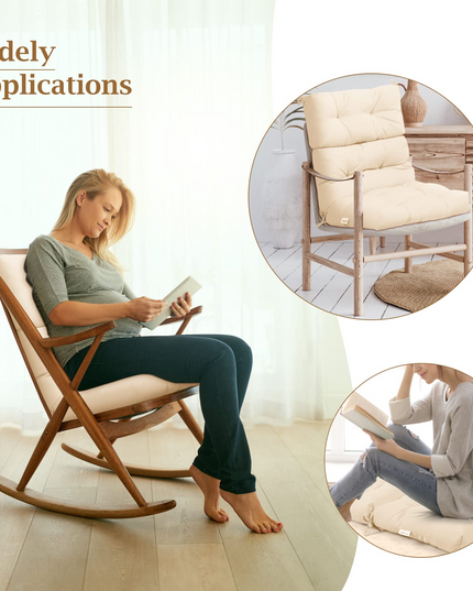 4.5 Inch Thick Outdoor High Back Chair Pads | Tufted Patio Cushion