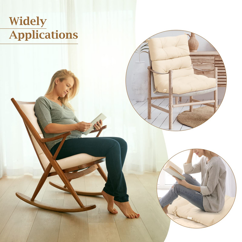 4.5 Inch Thick Outdoor High Back Chair Pads | Tufted Patio Cushion