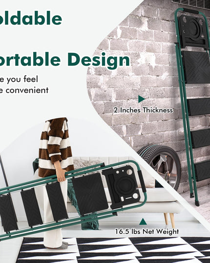 Giantex 4 Step Ladder with Utility Tray, Folding Step Stool with Anti-Slip Footpads