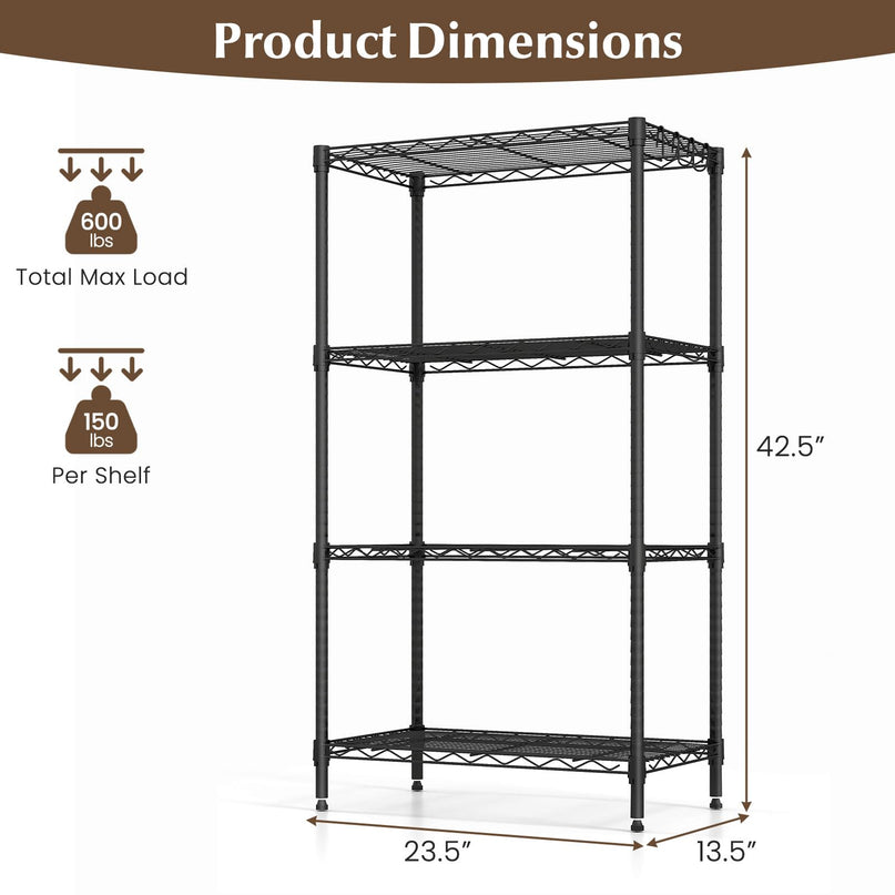 Giantex 4-Tier Storage Shelves | Heavy Duty Metal Shelving Unit for Kitchen, Garage