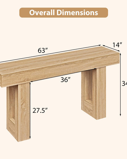 Giantex 63" Farmhouse Console Table Wooden Narrow Entryway Table