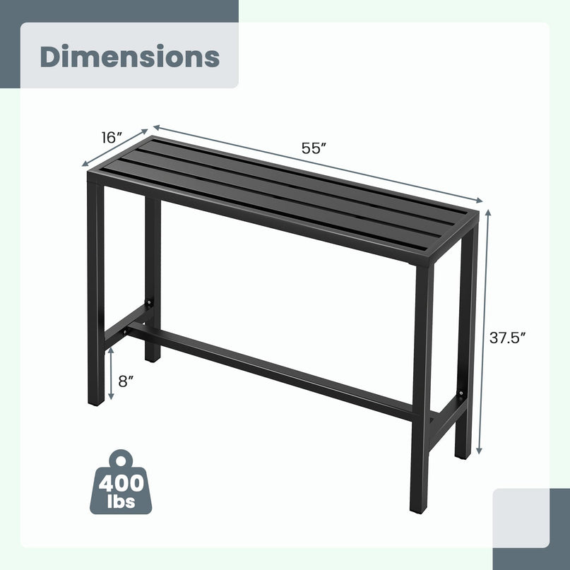 Giantex Outdoor Rectangle Bar Table with Counter Height