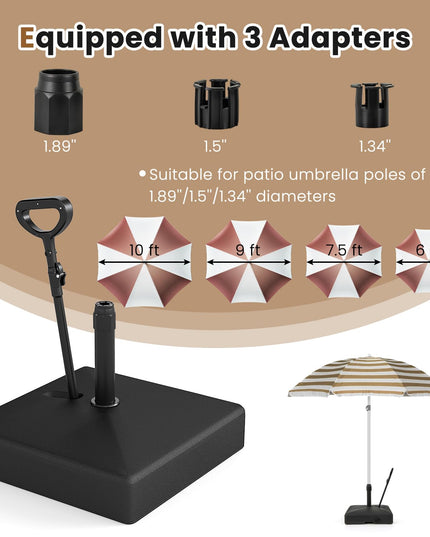 Giantex 132 lbs Fillable Patio Umbrella Stand with Retractable & Removable Pull Rod