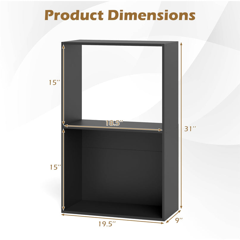 Giantex 3-Tier 2-Cube Bookcase w/Open Storage Compartment (1/2)