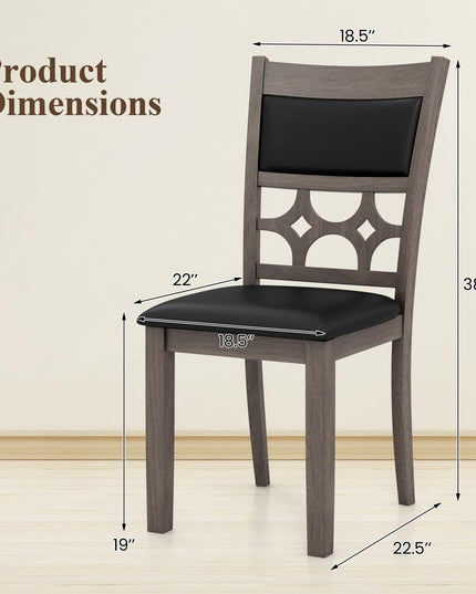 Giantex Wooden Dining Chairs, Farmhouse Armless Kitchen Chairs w/Padded Backrest & Seat