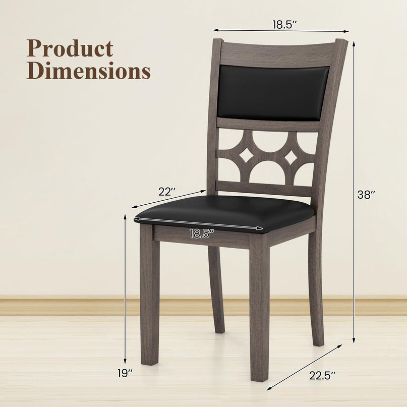 Giantex Wooden Dining Chairs, Farmhouse Armless Kitchen Chairs w/Padded Backrest & Seat