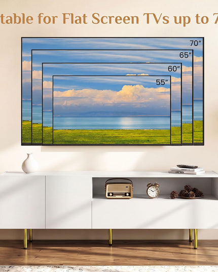Giantex Wooden TV Stand for TVs up to 70" with Storage Cabinet