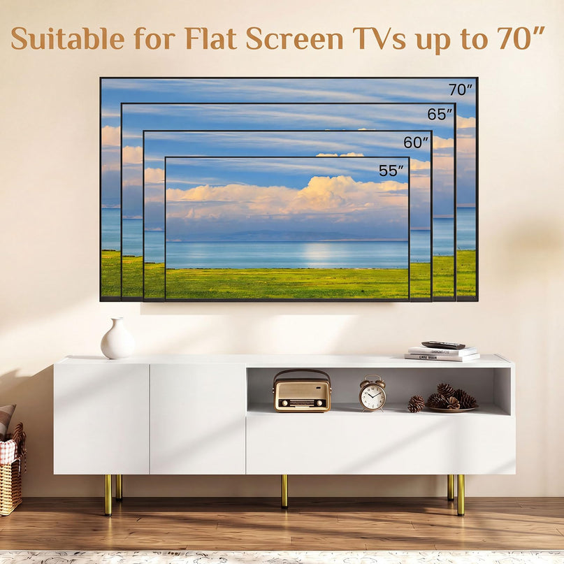 Giantex Wooden TV Stand for TVs up to 70" with Storage Cabinet