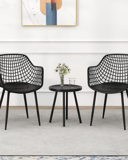 Giantex 3 Piece Patio Furniture Set, Outdoor Bistro Table and Chairs Set of 2, PP Seat & Metal Legs