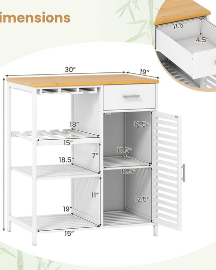 Giantex Kitchen Island with Storage Cabinet for Dining Living Room