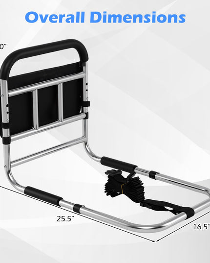 Giantex Elderly Safety Adjustable Height Bed Rail with Storage Pocket