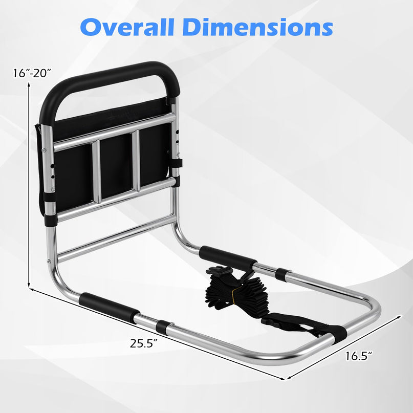 Giantex Elderly Safety Adjustable Height Bed Rail with Storage Pocket