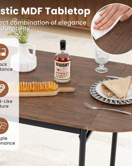 Giantex 3-Piece Dining Table Set for 2 - Kitchen Table Chair Set with 55” Drop Leaf Dinner Table, Dining Chairs