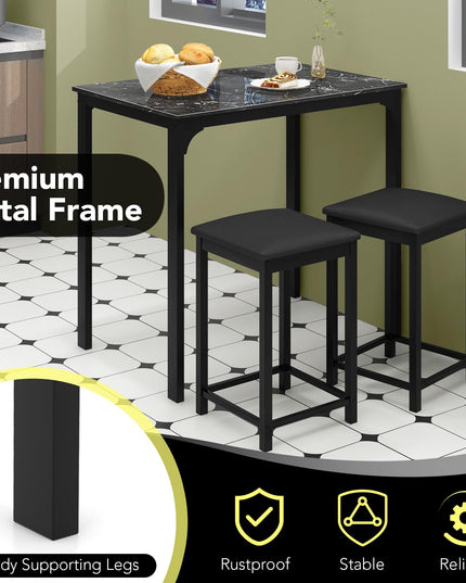 Giantex Dining Table Set for 2, Kitchen Table Set with Counter Height Dining Table