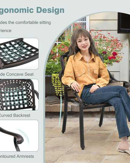 Giantex Stackable Outdoor Chairs Set of 4