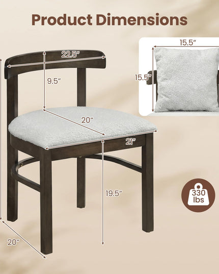 Giantex Upholstered Kitchen Chairs w/Removable Pillow