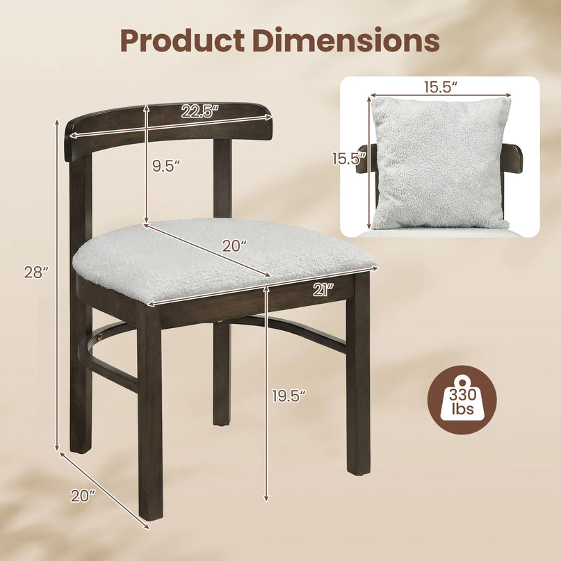 Giantex Chaises de cuisine rembourrées avec oreiller amovible