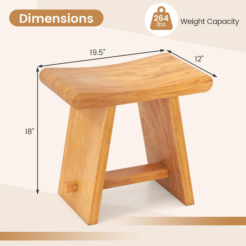 Giantex Teak Shower Bench Stool for Bathroom