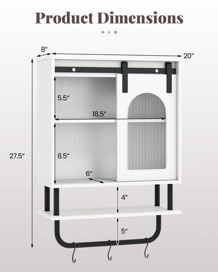 Giantex Bathroom Wall Cabinet | Farmhouse Medicine Cabinet with Sliding Barn Door