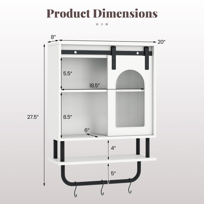 Giantex Bathroom Wall Cabinet | Farmhouse Medicine Cabinet with Sliding Barn Door
