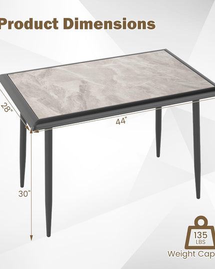 Giantex 44" Dining Table with Food-Grade Sintered Stone Tabletop