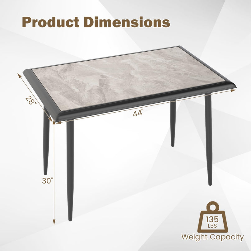 Giantex 44" Dining Table with Food-Grade Sintered Stone Tabletop