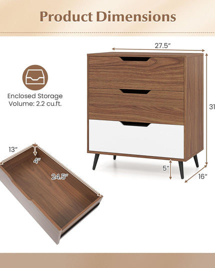 Giantex 3-Drawer Dresser Chest of Drawers