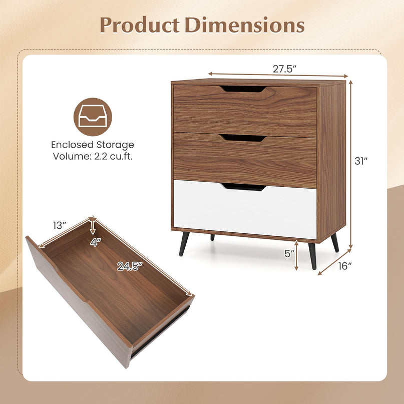 Giantex 3-Drawer Dresser Chest of Drawers