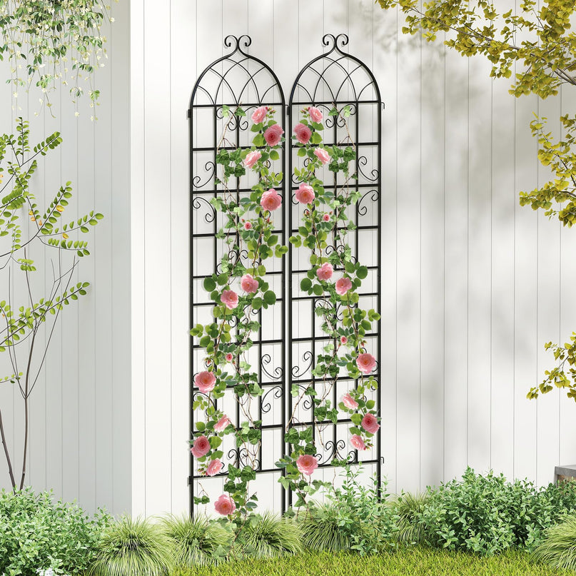 Treillis de jardin en métal Giantex 86"x20" pour plantes grimpantes d'extérieur (lot de 2/4)