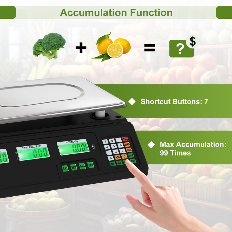 Giantex Price Computing Scale 88 lb/40 kg Rechargeable Commercial Food Scale