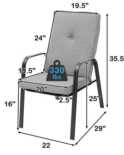 Giantex 4 Piece Patio Dining Chairs, Outdoor Stackable Chairs