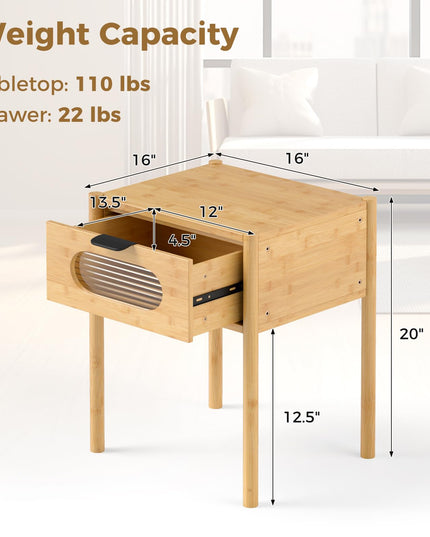Giantex Bamboo Nightstand