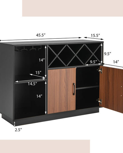Giantex Buffet Sideboard, Wine Bar Base Cabinet 45”X15”x32”