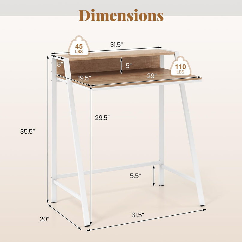 Giantex Small Computer Desk 31.5" Compact Home Office Desk