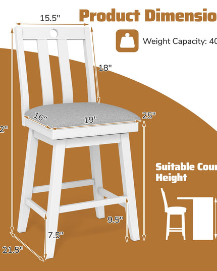 Giantex 25" Bar Stools Set with Padded Seat for Kitchen Island