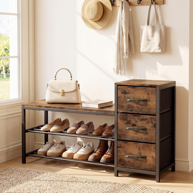 Giantex 3-Tier Shoe Storage Bench for Entryway