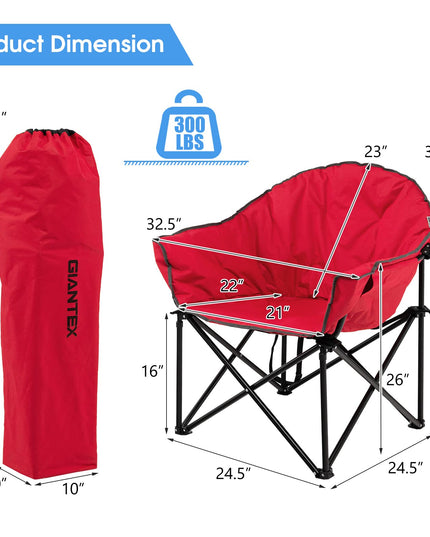 Giantex Portable Camping Chair, Lawn Chair, Outdoor Folding Chair with Cup Holder, Soft Seat